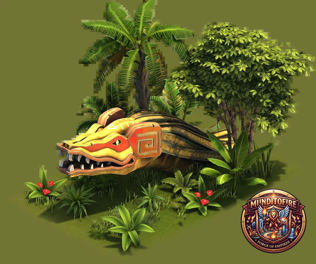 Estatua de la Serpiente Emplumada Dorada