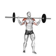 barbell standing wide military press (barbell)